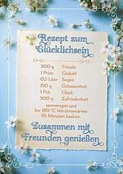 Postkarten: Rezept zum Glücklichsein, 4 Stück Postkarten: Rezept zum Glücklichsein, 4 Stück