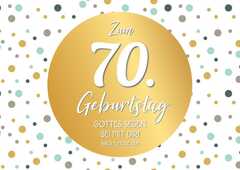 Faltkarte "Goldener Punkt" -  70. Geburtstag