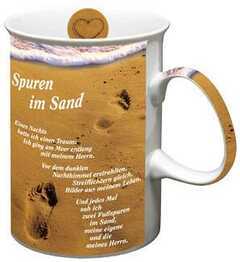Foto-Tasse: Spuren im Sand