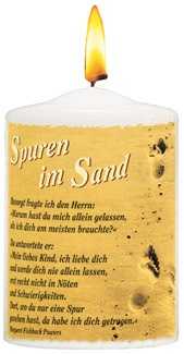 Foto-Kerze "Spuren im Sand" - Mini
