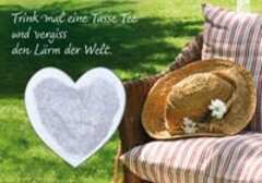 Teekarte Herz - "Trink mal eine Tasse Tee"