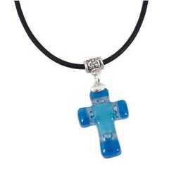 Halskette "Kreuz" - blau