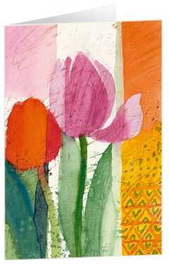 Kunstkarten "Rote Tulpen" - 5 Stück