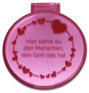 Taschenspiegel "Herzen" - rosa